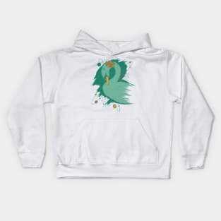 Mountain Green Swan Among The Stars Kids Hoodie